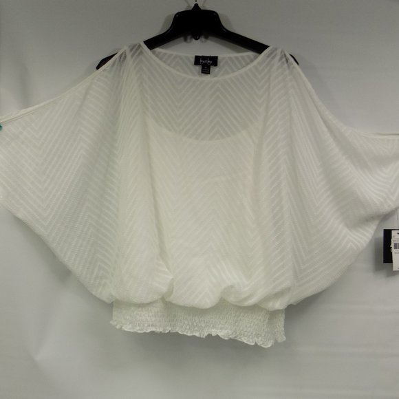 by & by Tops - By & By Sheer Open Shoulder Blouse With Built In Cami Tank Size XL NWT